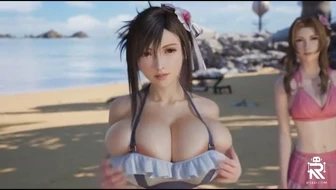 Tifa Lockhart showing her huge boobs (Final Fantasy). thumbnail