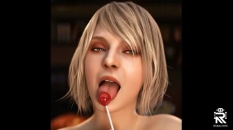 Ashley Graham improving her sucking skills (Resident Evil). thumbnail