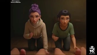 Kpop demon hunters Rumi & Zoey Double Blowjob thumbnail