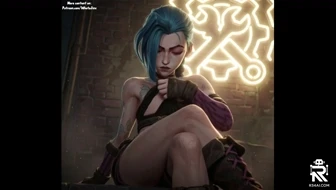 Arcane Jinx flashing breasts and pussy thumbnail