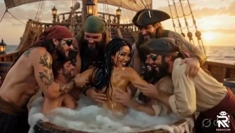 Pirate role-play - bath time for the female prisoner thumbnail