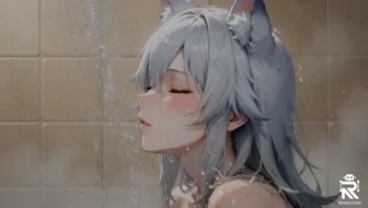 Lexi Wolf Girl Shower Flashback - Remembers Hot Naked Training Room Session with Client ???????? Original Hentai thumbnail