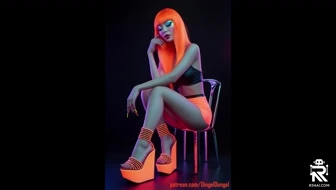 Hottie in neon colors, orange thumbnail