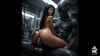 Random Beautiful Asian girl fucked by an alien Robot hard thumbnail