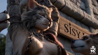 Catgirl groped by wolves thumbnail