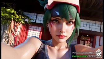 Overwatch Kiriko Cosplay: Shrine Selfie, POV Missionary | Uncensored AI Hentai thumbnail