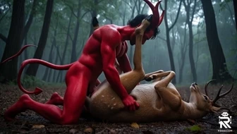 horny devil fucking deer thumbnail