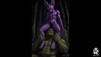 Beerus and Orc Rimjob through a Black Thong thumbnail
