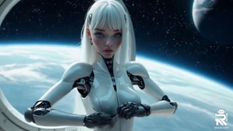 Robot girl shows her steel Tits thumbnail