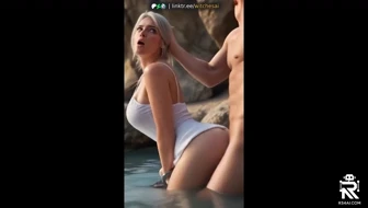Ciri from the Witcher fucked on a beach + Cumshot [WitchesAI] thumbnail