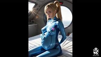 Pregnant Samus Touches her bally (Metroid) thumbnail