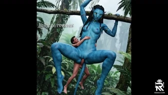 Neytiri hangs from a sacred tree with her boyfriend and they have sex thumbnail