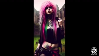 Hot Emo Scene Girl Showing Her Titties AI thumbnail