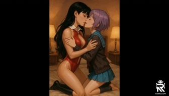 Anime girl kissing thumbnail