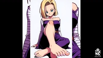 Android 18 Foot Tease & Footjob until Huge Cumshot on Soles  | Dragon Ball Z thumbnail
