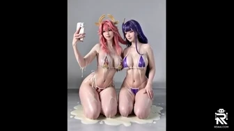 Yae Miko & Raiden Shogun Lesbian AI Generated by Grok thumbnail