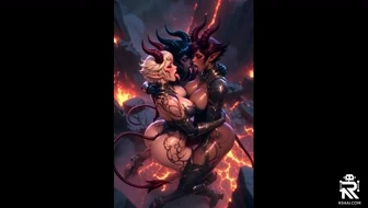 Three Succubus making out in volcano thumbnail