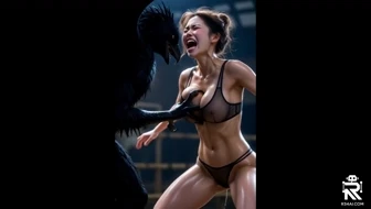 MEGATON GIRL ; Grok imagine RYONA & HEROIN PINCH AI movie thumbnail