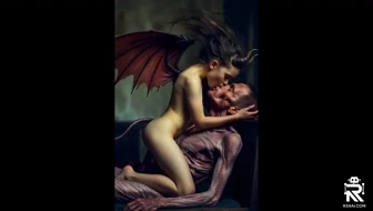 A succubus having sex with a male victim
