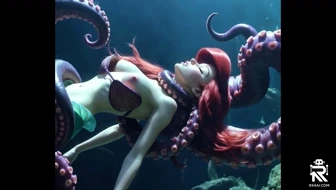 Ariel bound by Tentacles