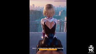 Gwen Stacy and Miles Morales from Spider Man The Spider - Verse 3D Porn animation 4 thumbnail