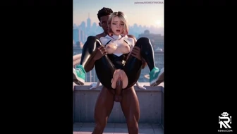 Gwen Stacy and Miles Morales from Spider Man The Spider - Verse 3D Porn animation 3 thumbnail